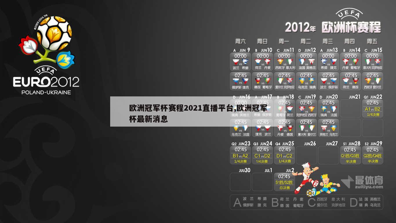 欧洲冠军杯赛程2021直播平台,欧洲冠军杯最新消息